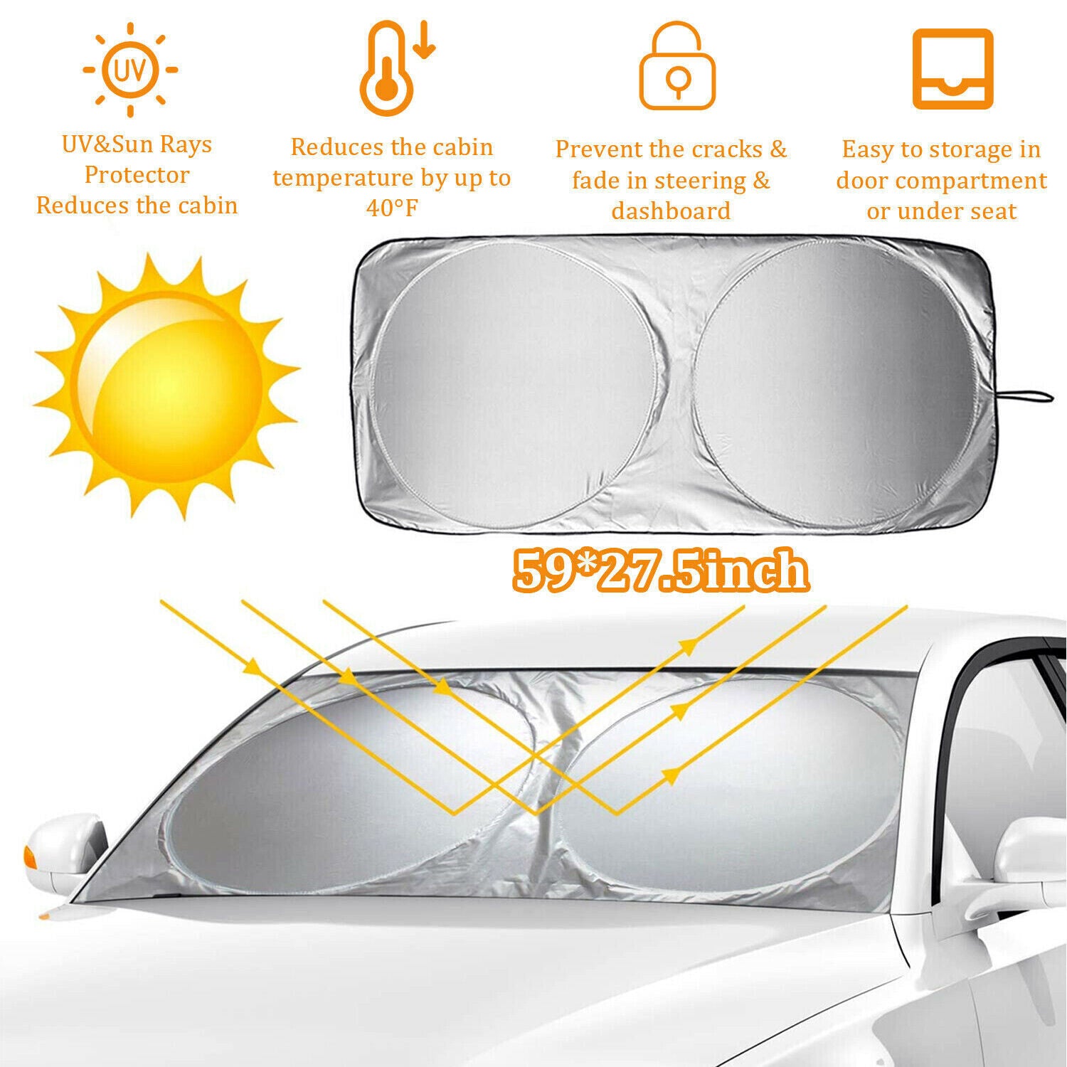 Foldable FlexShade Car Windshield Cover