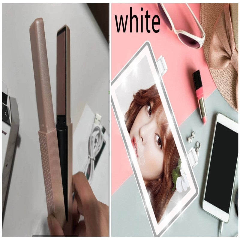 Hair Straightener Cordless USB Hair Straightener Mini Ceramics Hair Curler