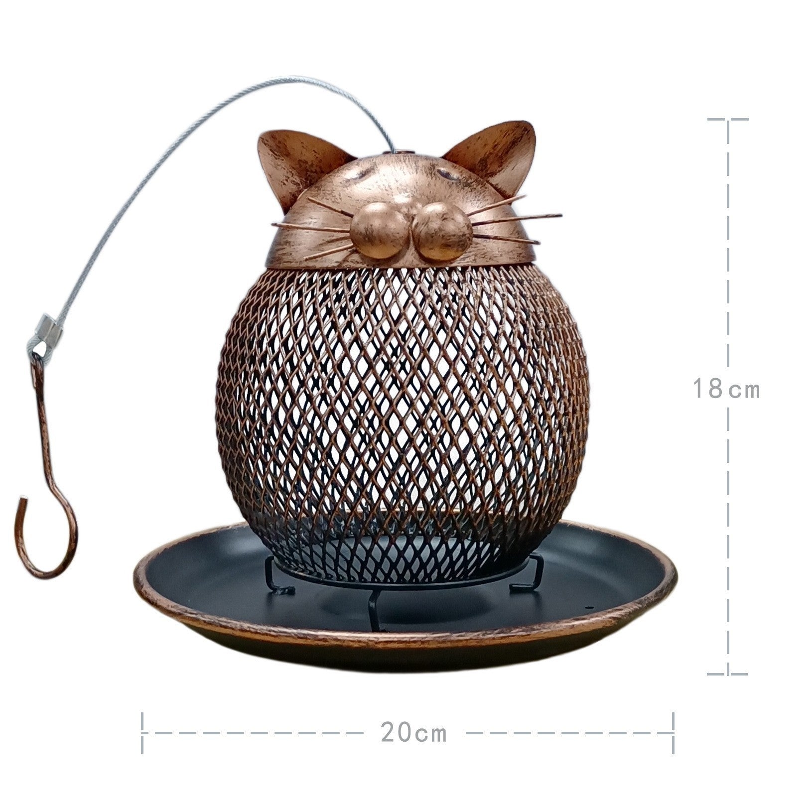 Cat Shaped Bird Feeder Handmade Garden Decoration