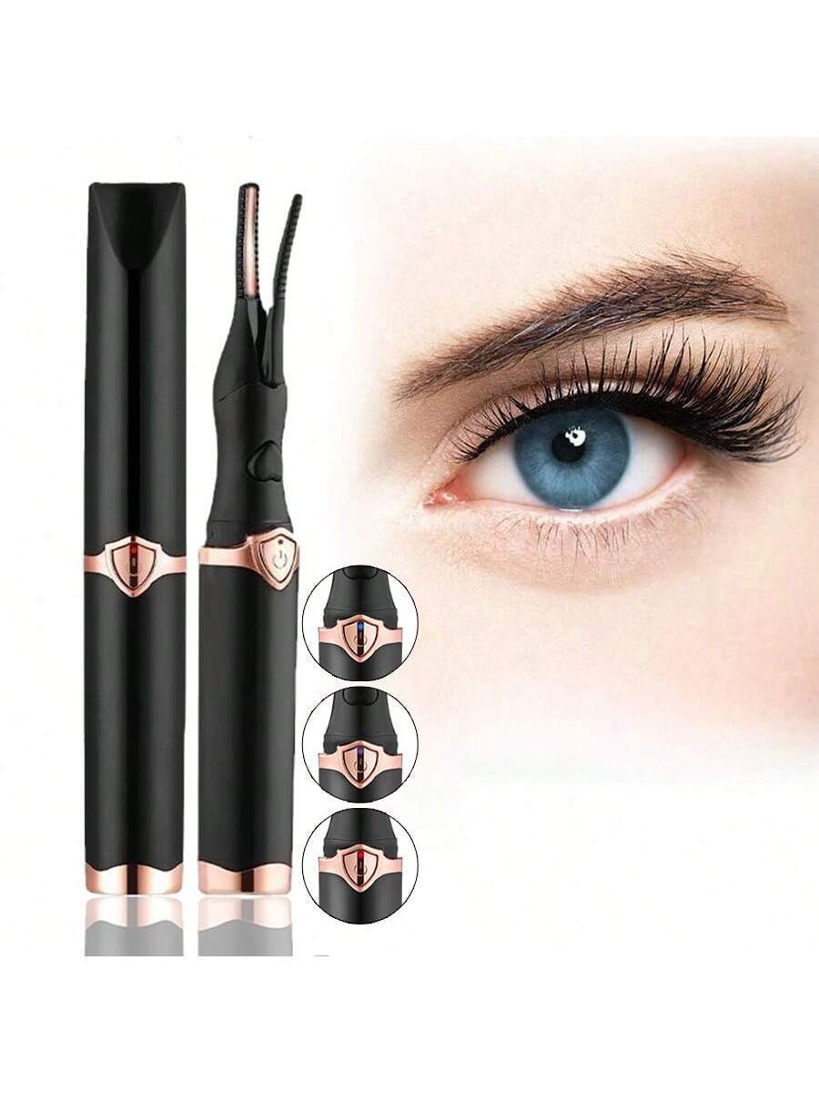 Heated Eyelash Curler with Clip Rechargeable Electric Eyelash Curler