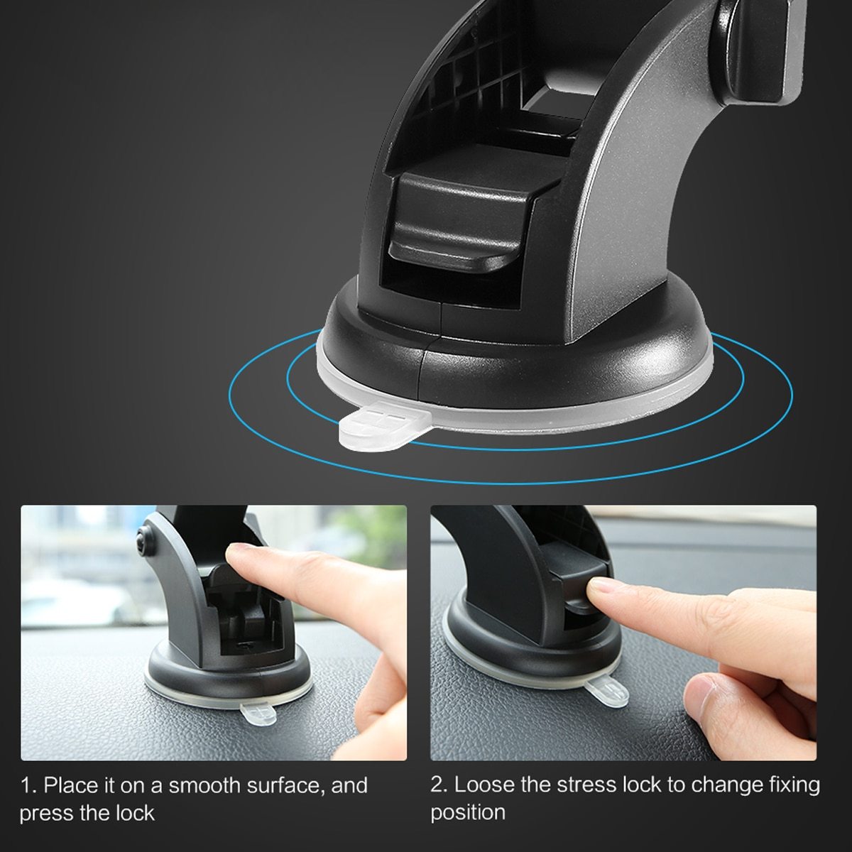 Car Phone Holder Telescopic Car Dashboard Suction Cup