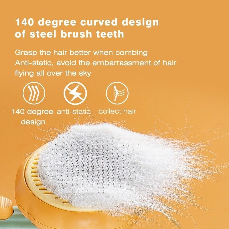 Pet Grooming Cleaning Brush Pumpkin