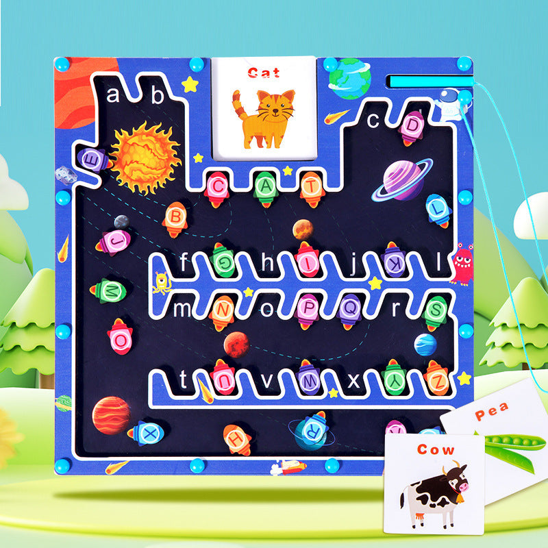 Magnetic Letters Matching Walking Parking Maze Letters Early Cognitive Educational Toys