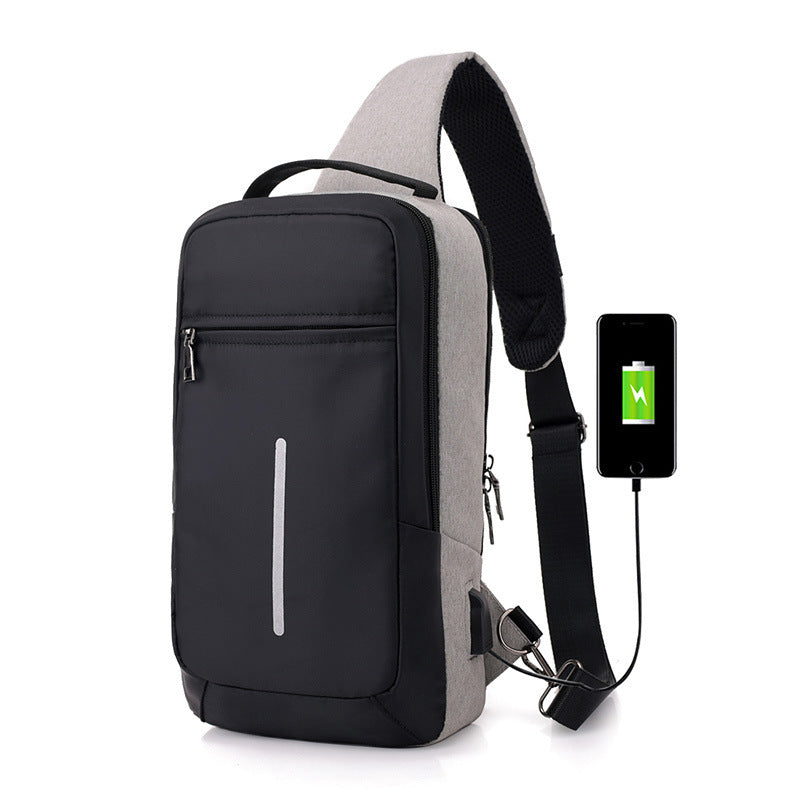 Anti-theft USB charging chest bag