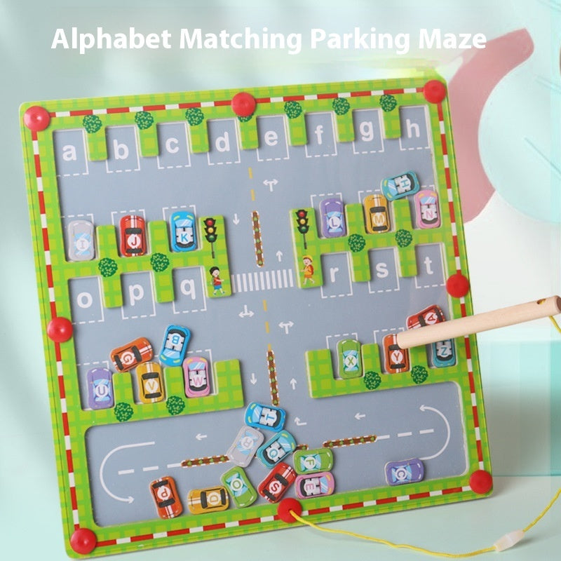 Magnetic Letters Matching Walking Parking Maze Letters Early Cognitive Educational Toys