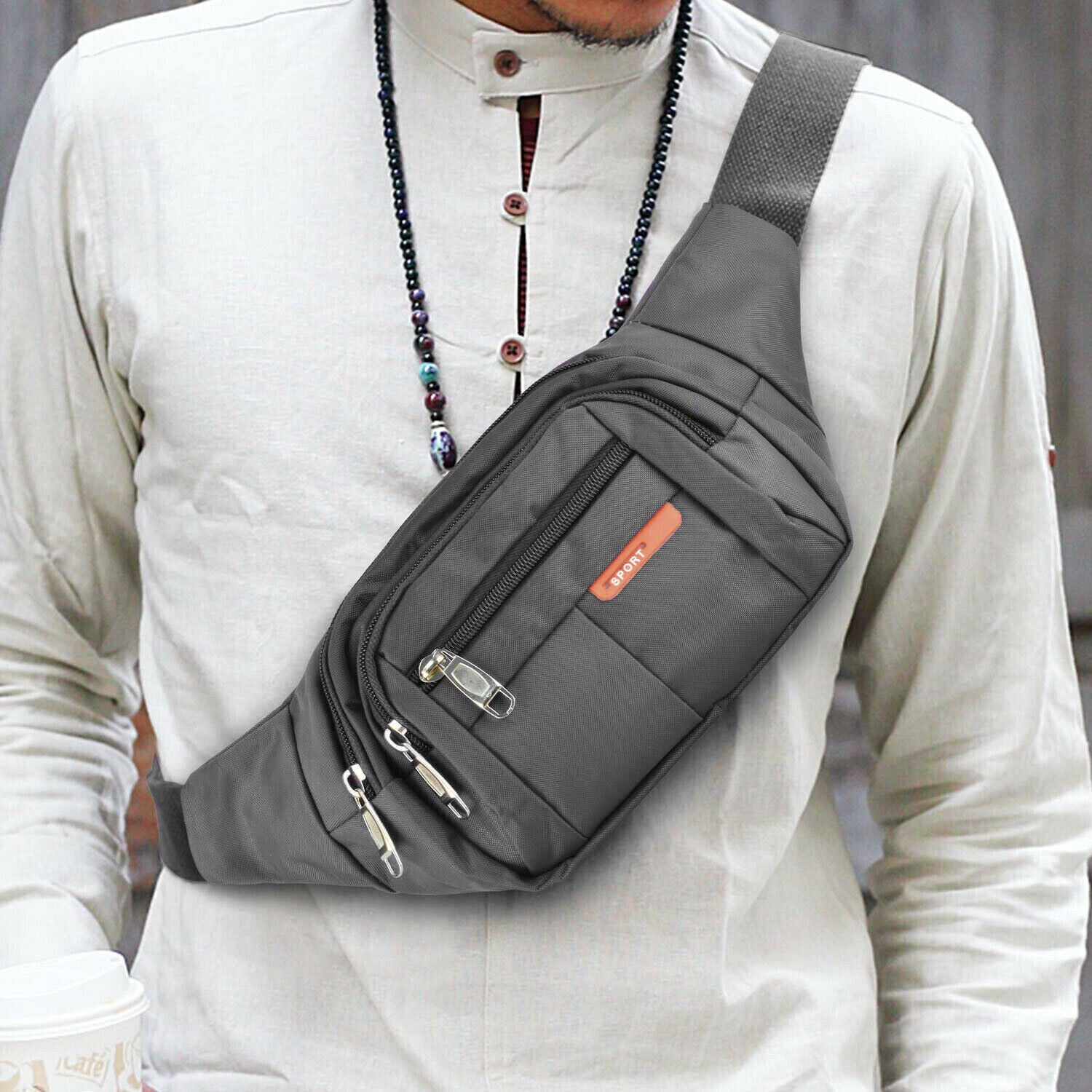 Men Belt Waist Bag Cross Body Travel Pouch