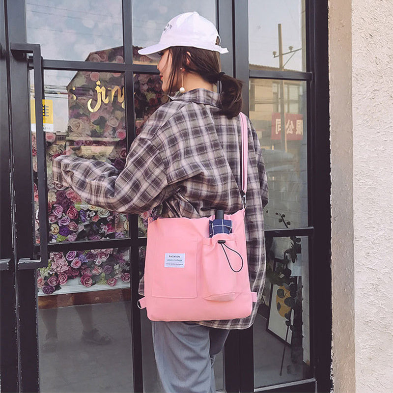 Harajuku Canvas Bags Students Handbag With Pocket