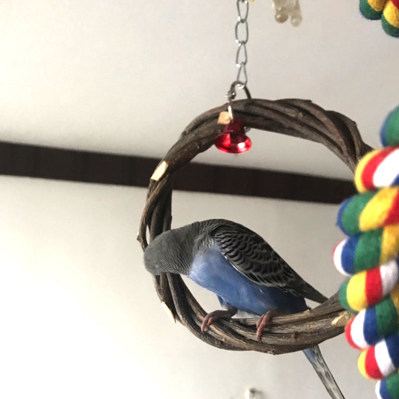 Bird Standing Frame Ring Chewing Toy Bird Cage