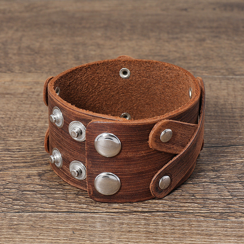 Simple Retro And Old Multi Layer Leather Bracelet