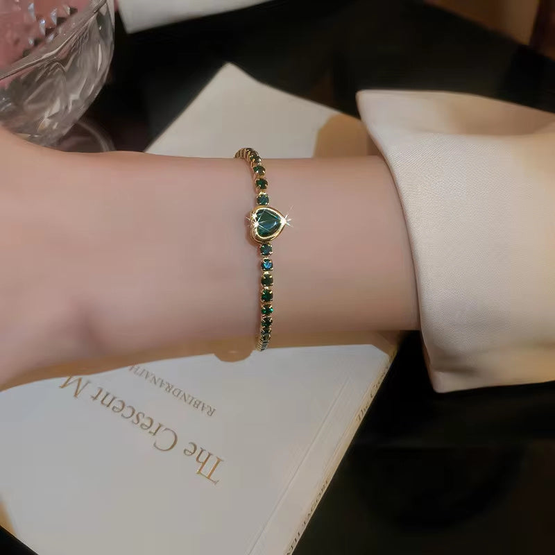 Fashion Jewelry Zircon Geometric Square Bracelet Light Luxury