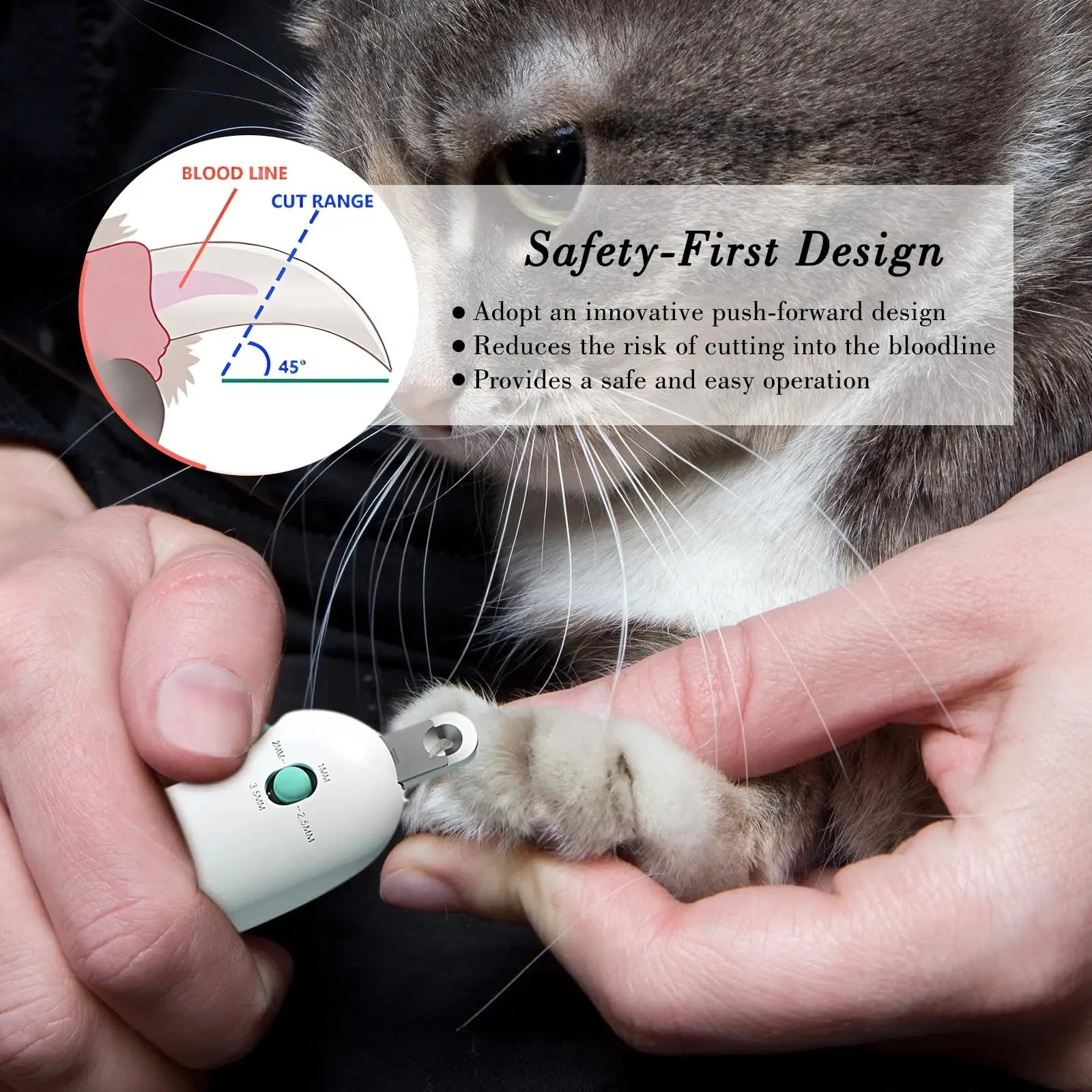 Adjustable Hole Cat Nail Clipper