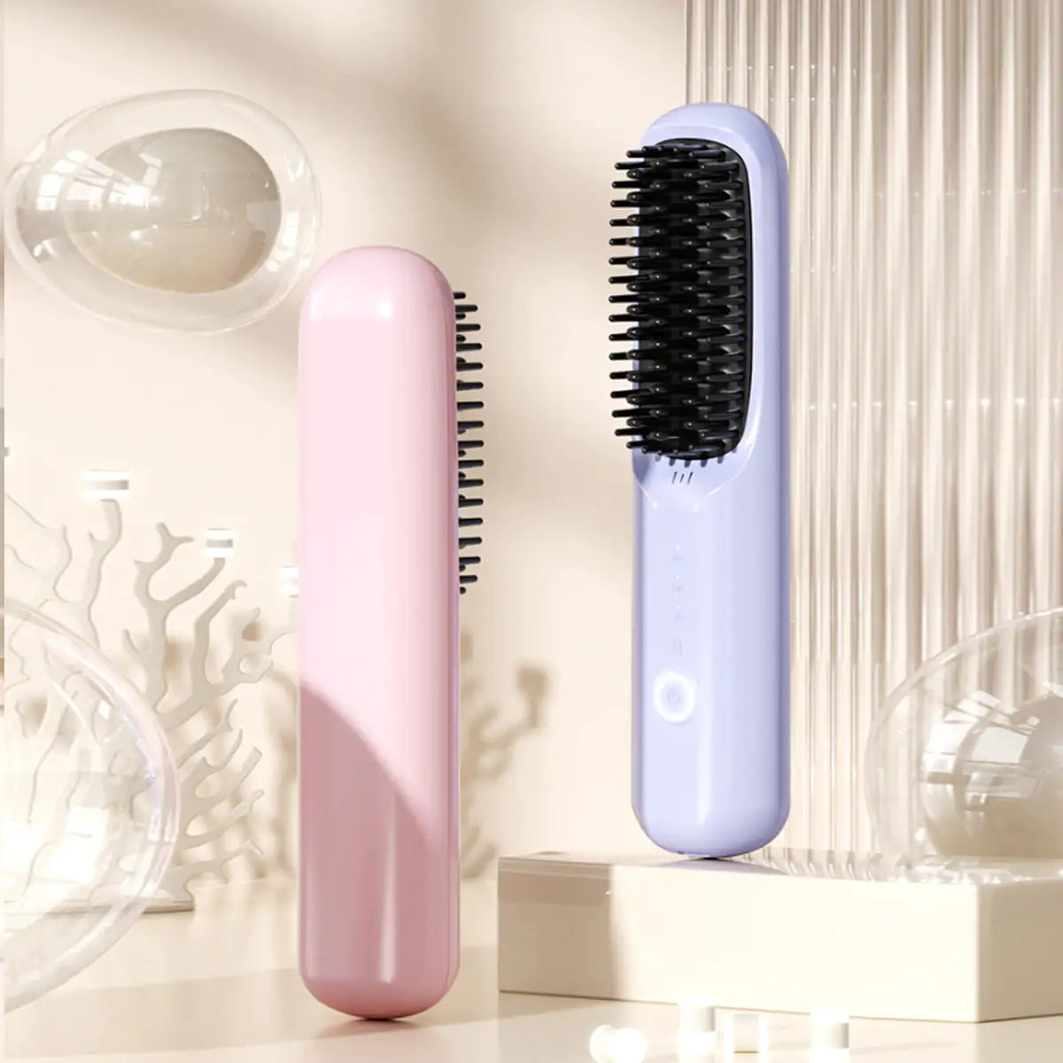 Hair Vanity Heated Hair Brush Rechargeable And Portable