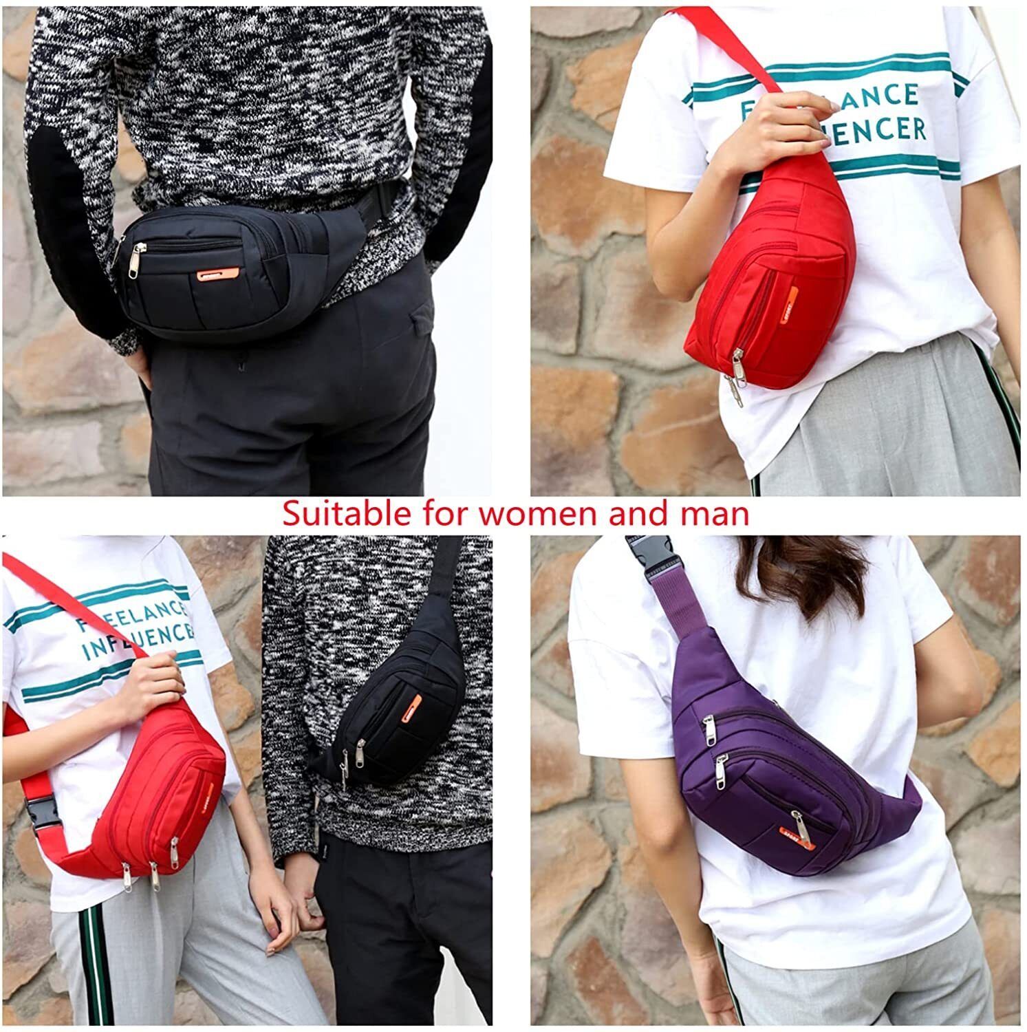 Men Belt Waist Bag Cross Body Travel Pouch