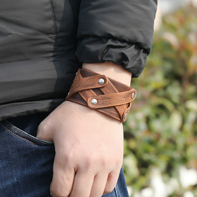 Simple Retro And Old Multi Layer Leather Bracelet