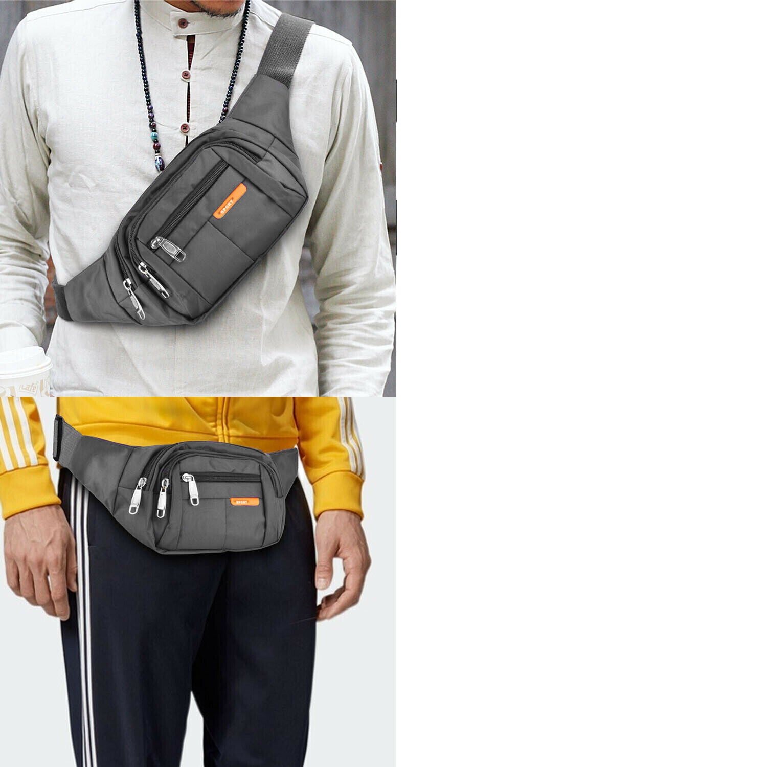 Men Belt Waist Bag Cross Body Travel Pouch