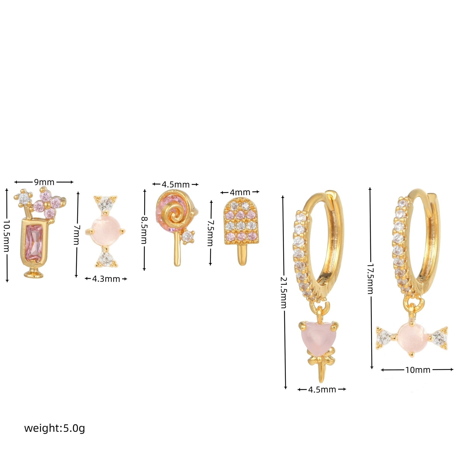 Summer Ice Cream Drink Earings Set