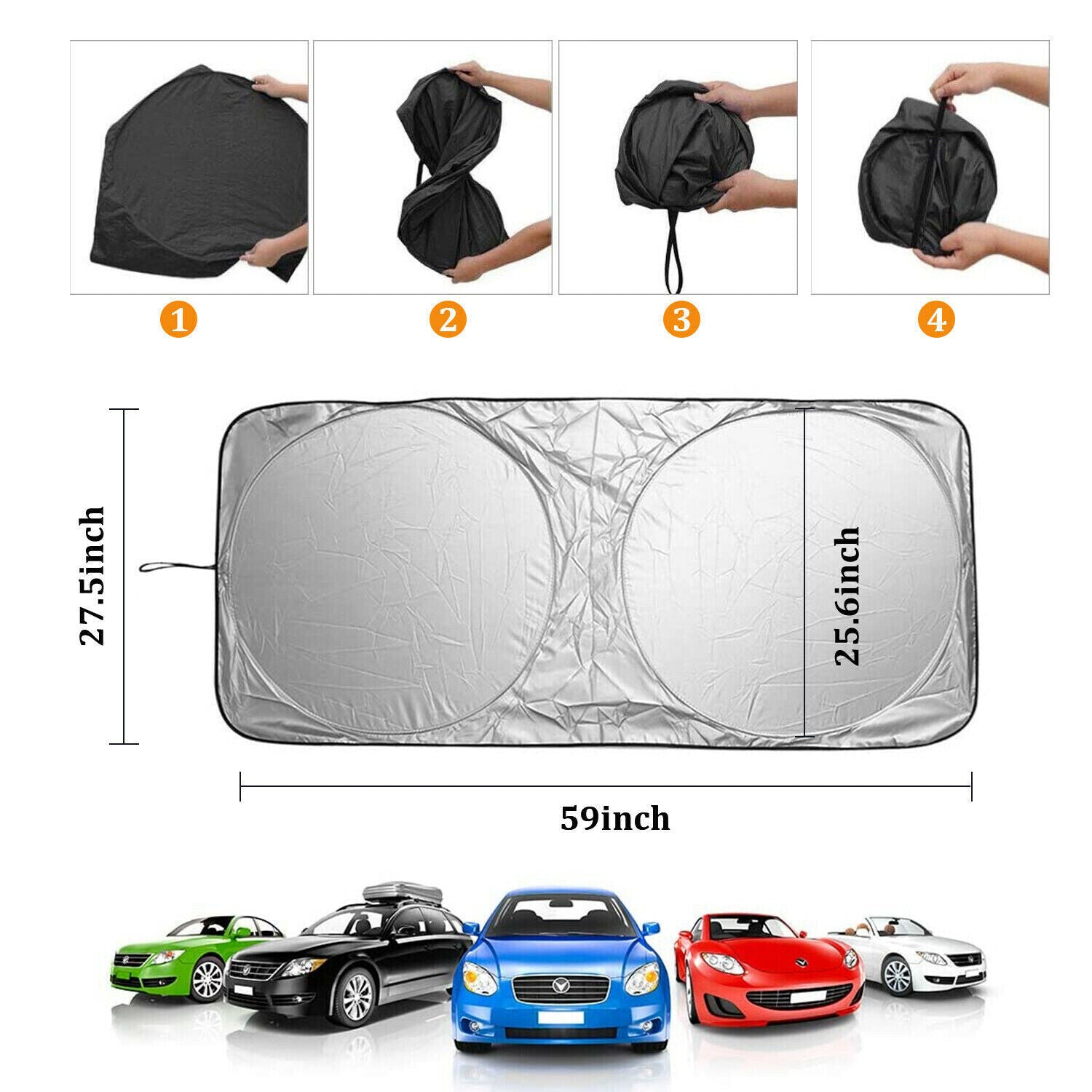 Foldable FlexShade Car Windshield Cover