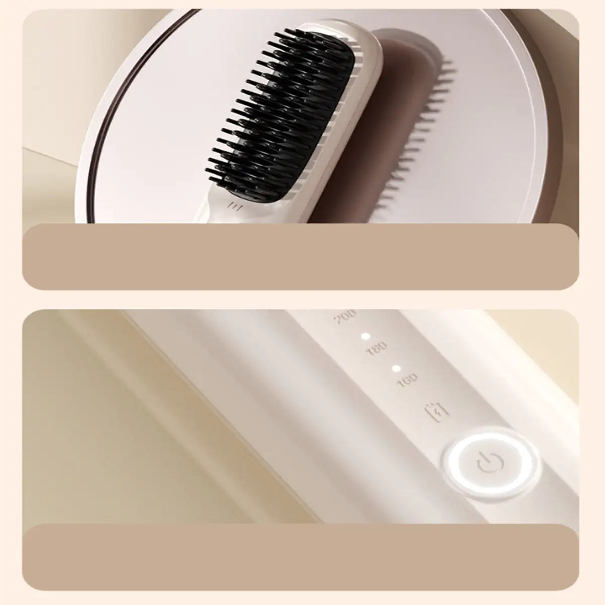 Hair Vanity Heated Hair Brush Rechargeable And Portable