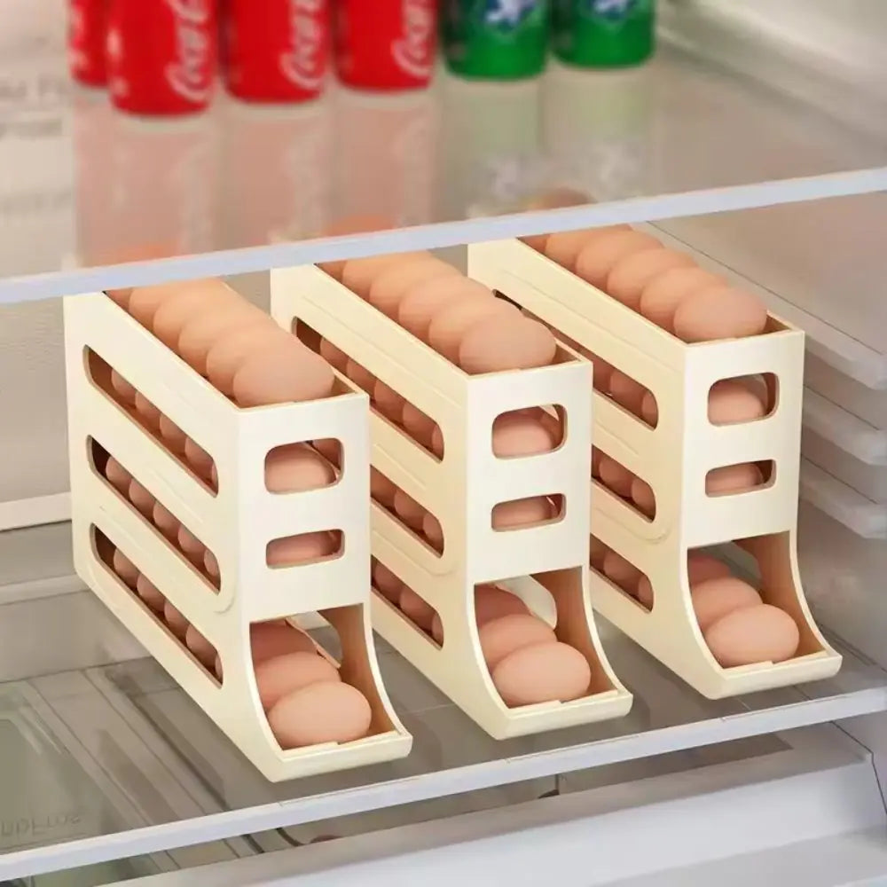 4 Tier Rolling Egg Holder Dispenser