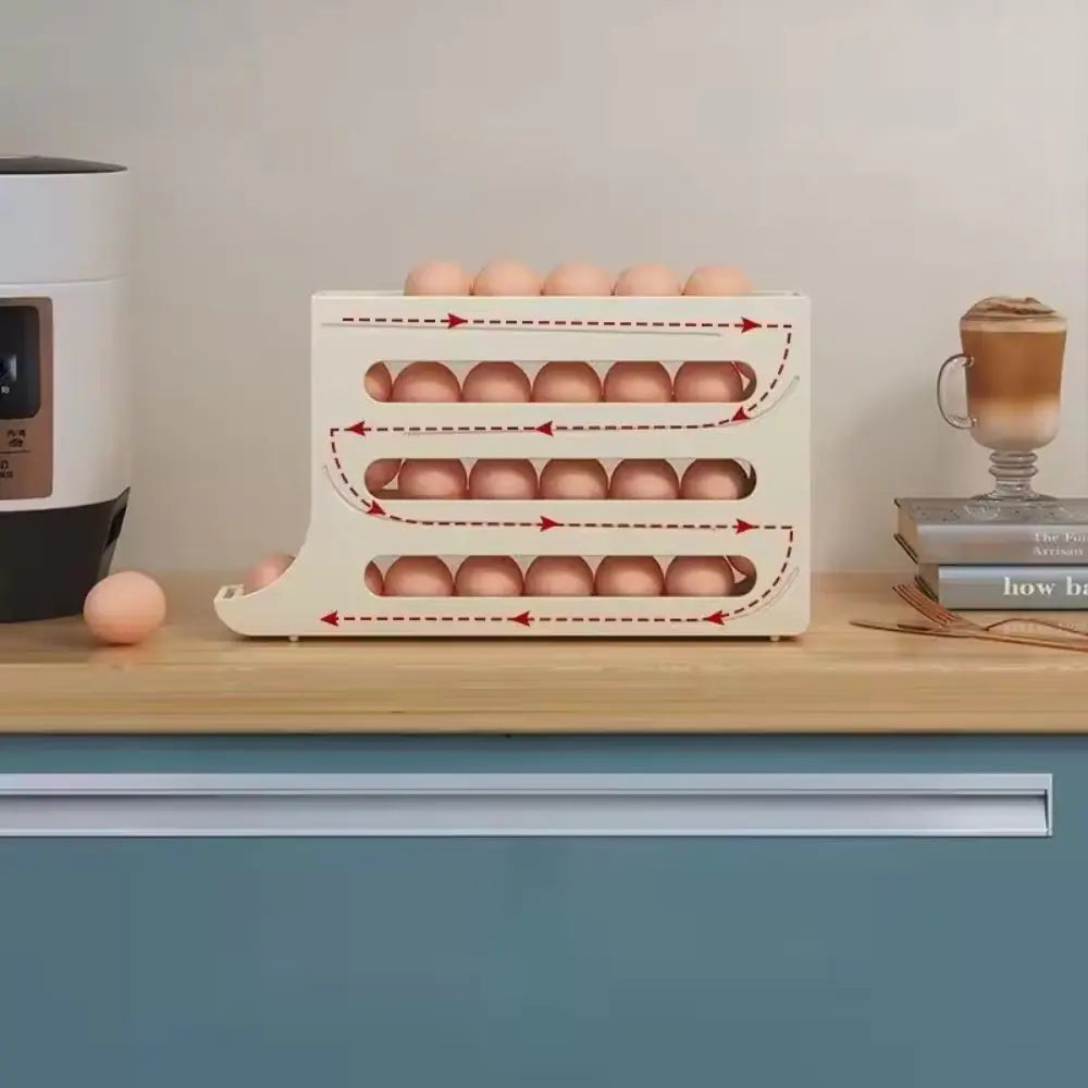 4 Tier Rolling Egg Holder Dispenser