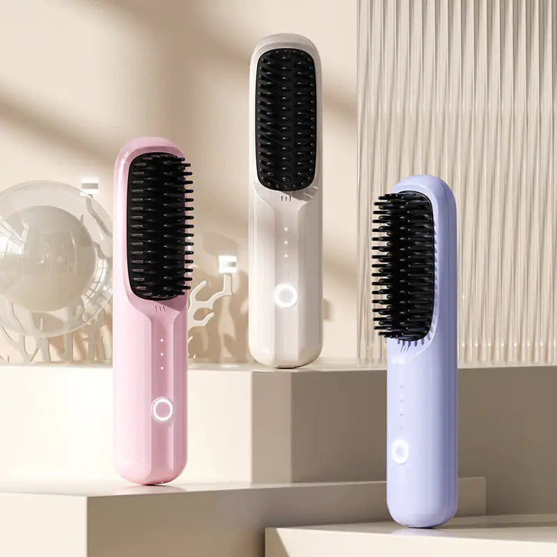 Hair Vanity Heated Hair Brush Rechargeable And Portable